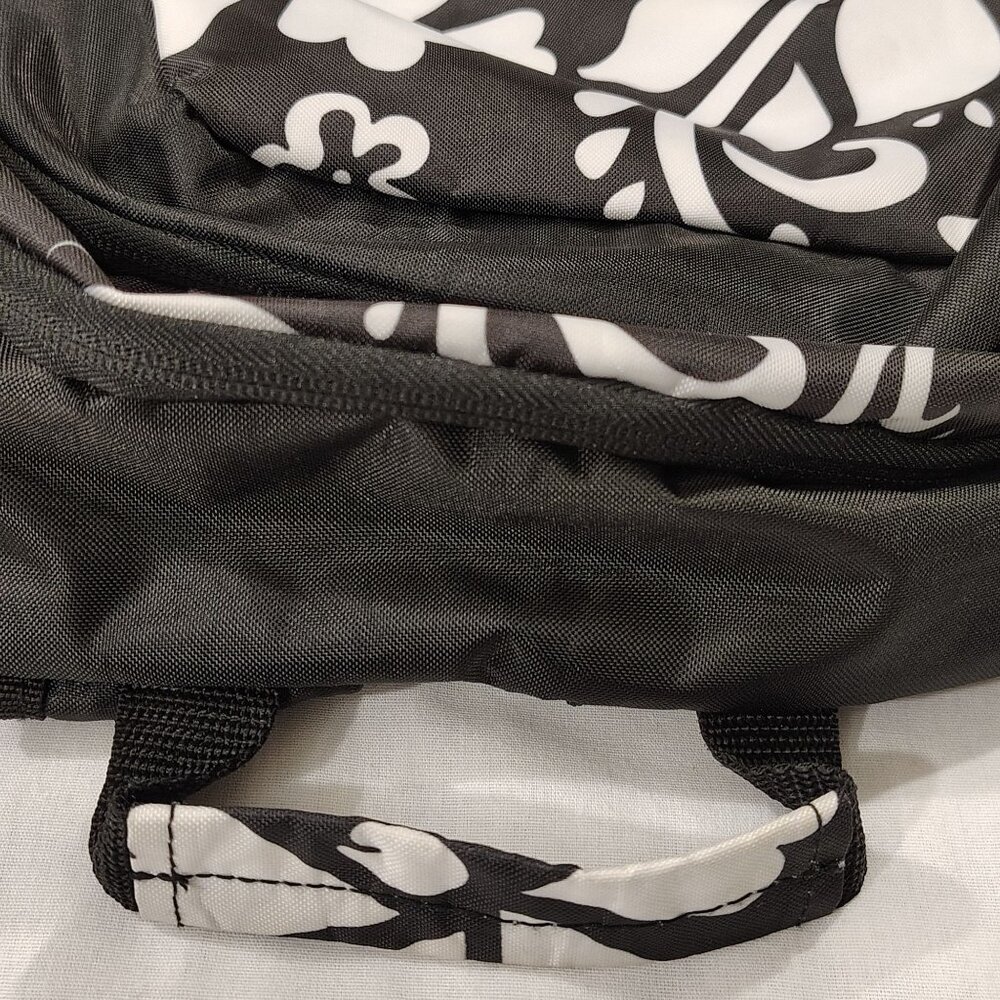 EastSport Black White Floral Backpack Multiple Compartments Adjustable Straps - Picture 6 of 16